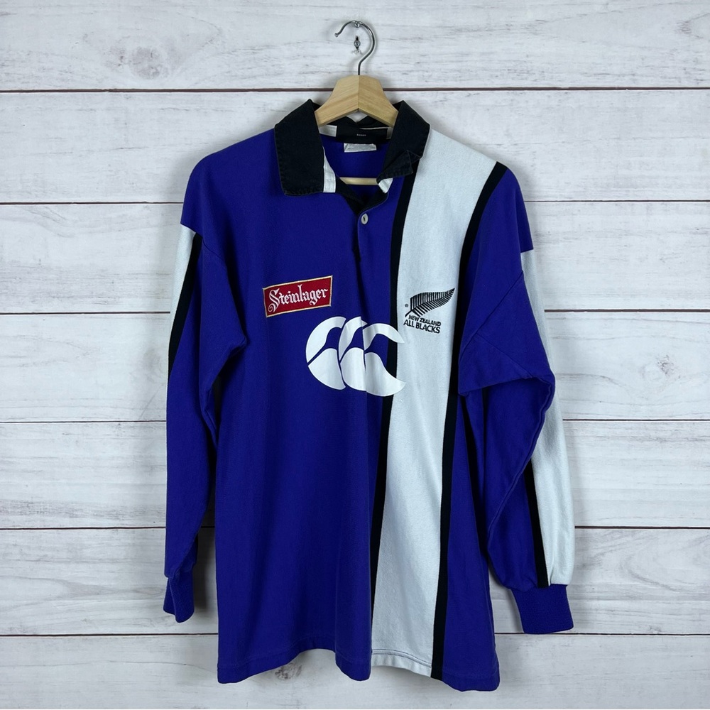 RARE Vintage New Zealand All Blacks Canterbury Rugby Shirt Medium
